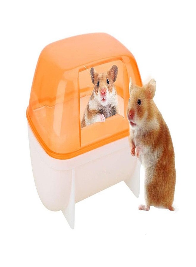 Sage Square Bath Sand Tub Cum Bathroom Cum Litter Tub for Hamster/Dwarf/Gerbil/Chinchilla/Mice (Orange) - Image 1